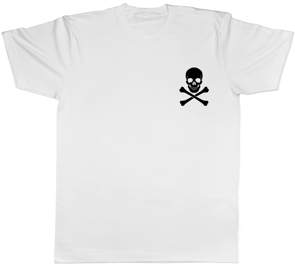 Skull And Crossbones Pocket Design Gothic Unisex Mens Womens T Shirt Tee Ebay 3215